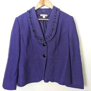 Pendleton Merino Wool Blazer Boiled Embroidered‎ Jacket Large Petit Heritage